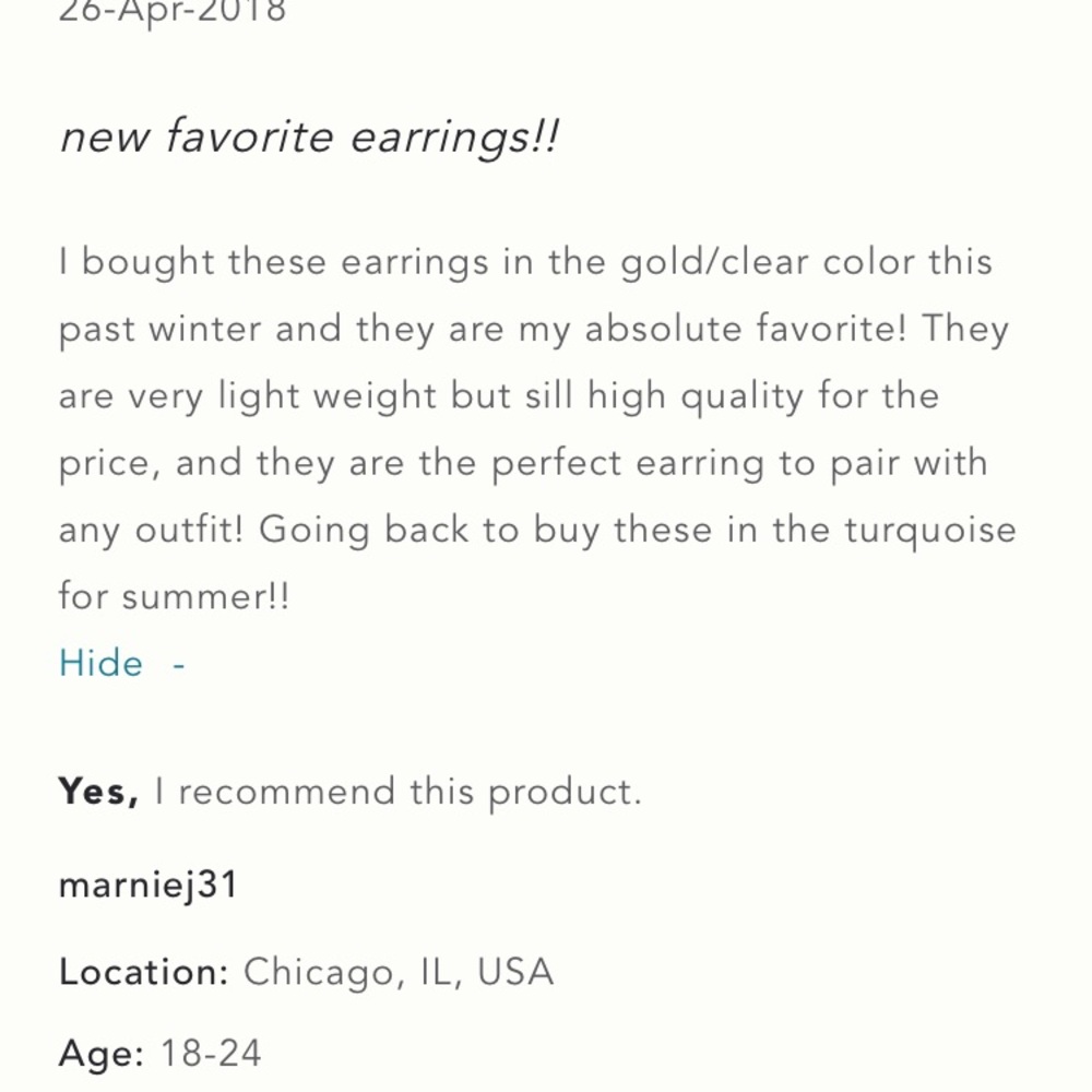 NWT Anthropologie • Precious Glass Crescent Hoops - Picture 7 of 7